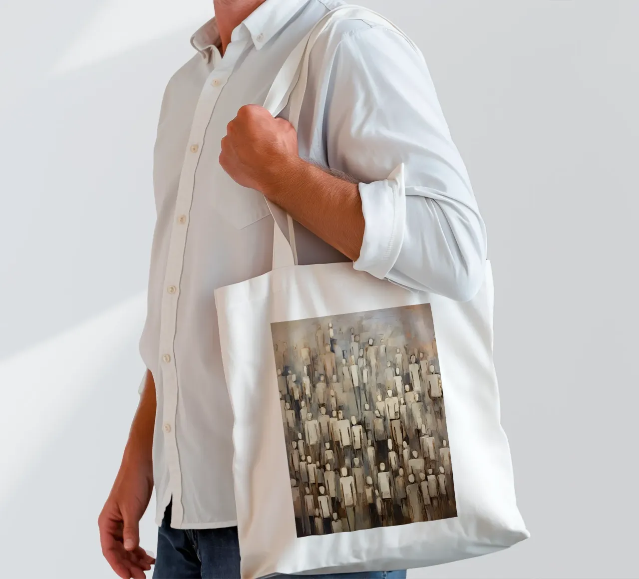 Abstract people tote bag by Imagine
