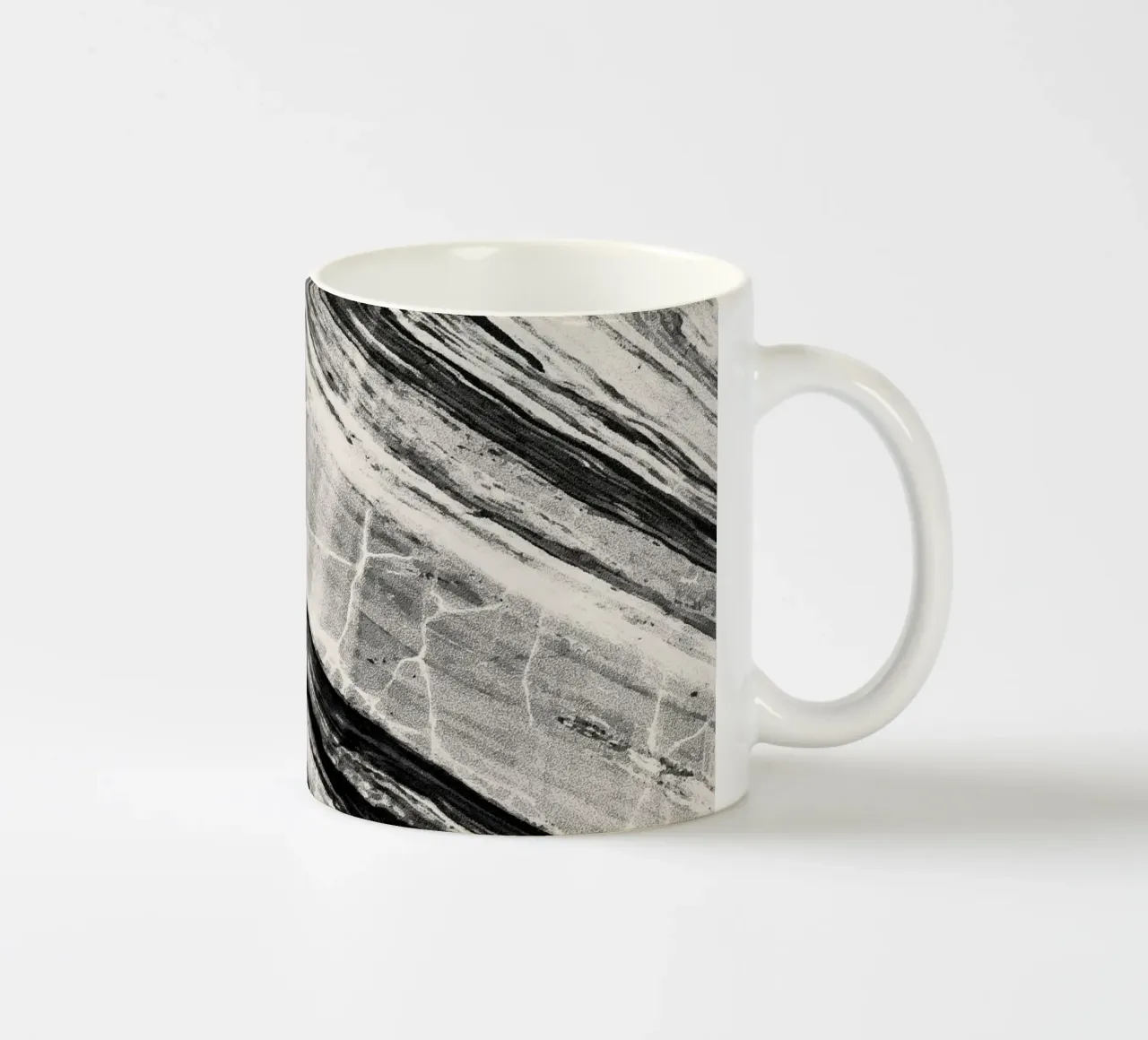 Marmo astratto nero e crema tazza in ceramica da SilverPegasus