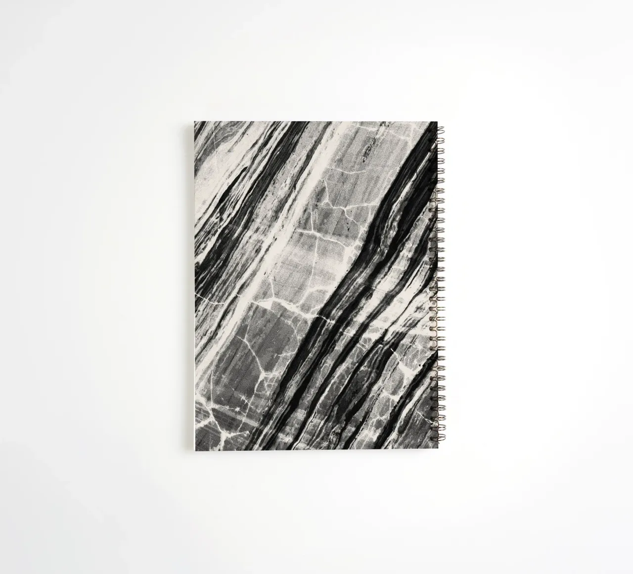 Abstract Marble Black & Cream spiral notebook by SilverPegasus