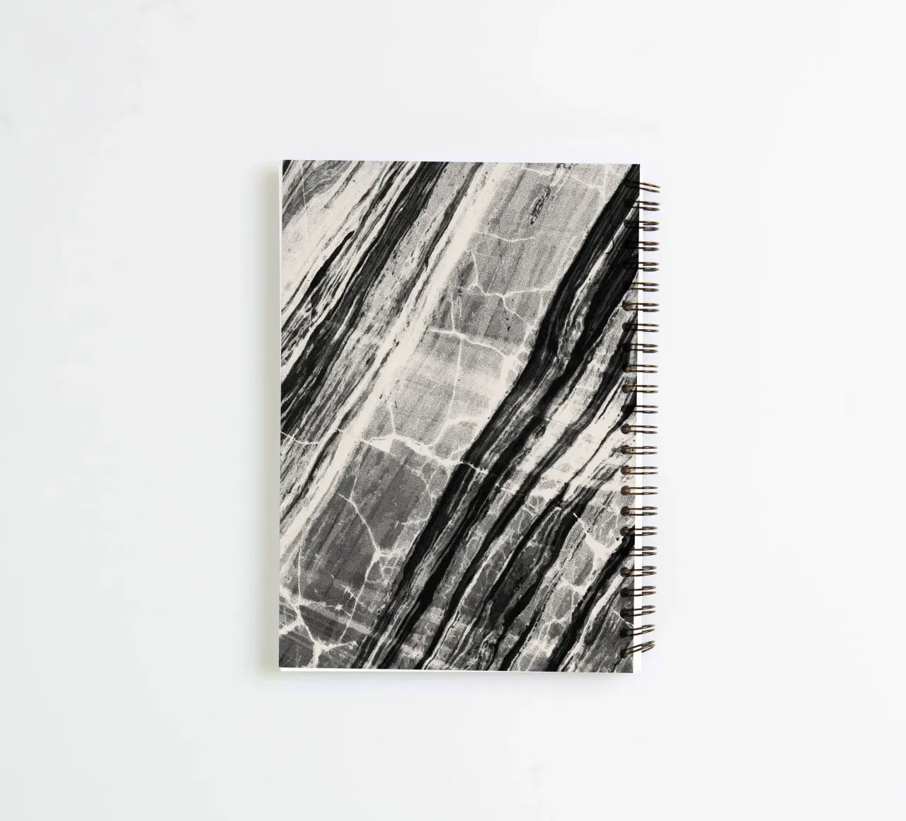 Abstract Marble Black & Cream spiral notebook by SilverPegasus