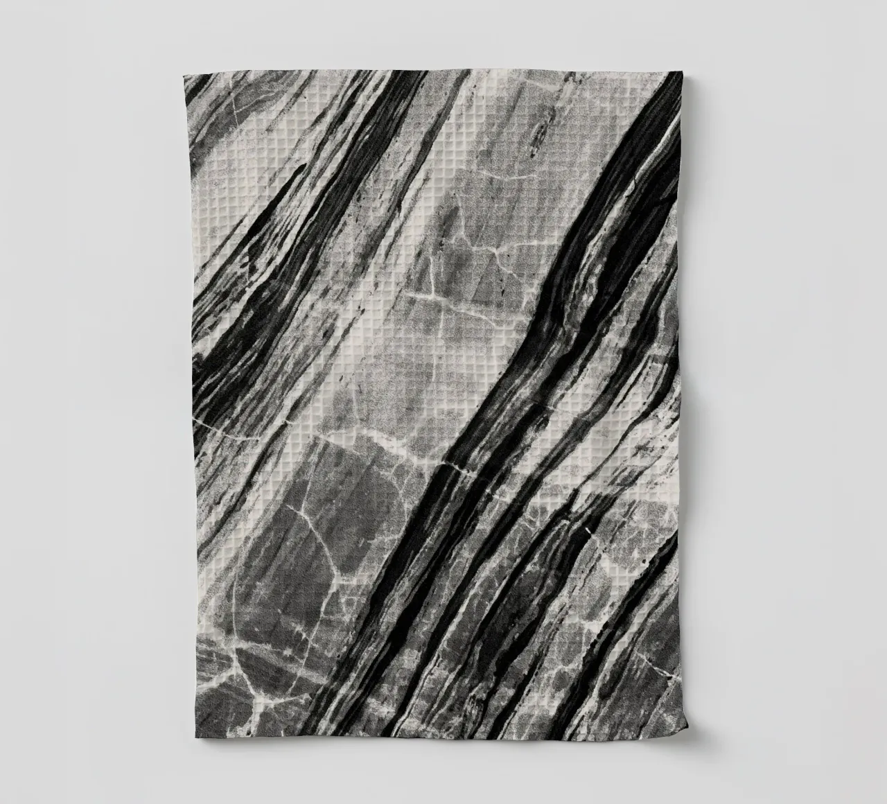 Abstract Marble Black & Cream tea towel by SilverPegasus