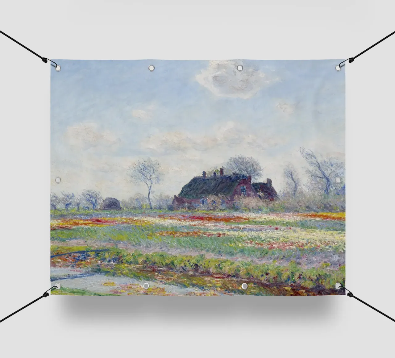 Claude Monet’s Tulip Fields at Sassenheim (1886) telo in pvc da Monet Art Prints