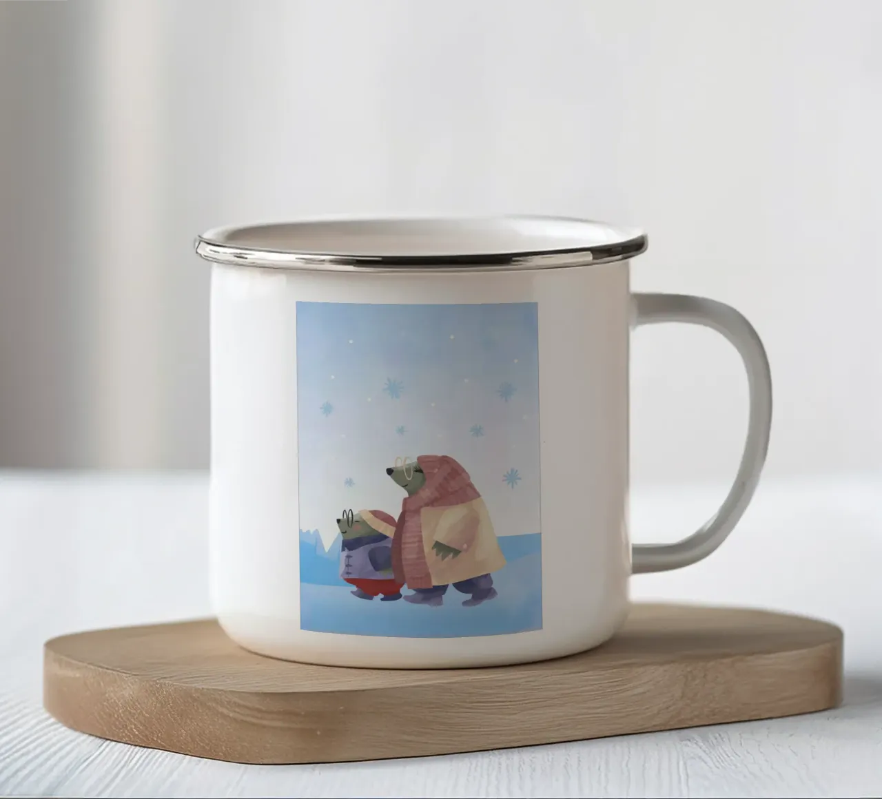 orsi invernali tazza in smalto da ARTVI-SHOP