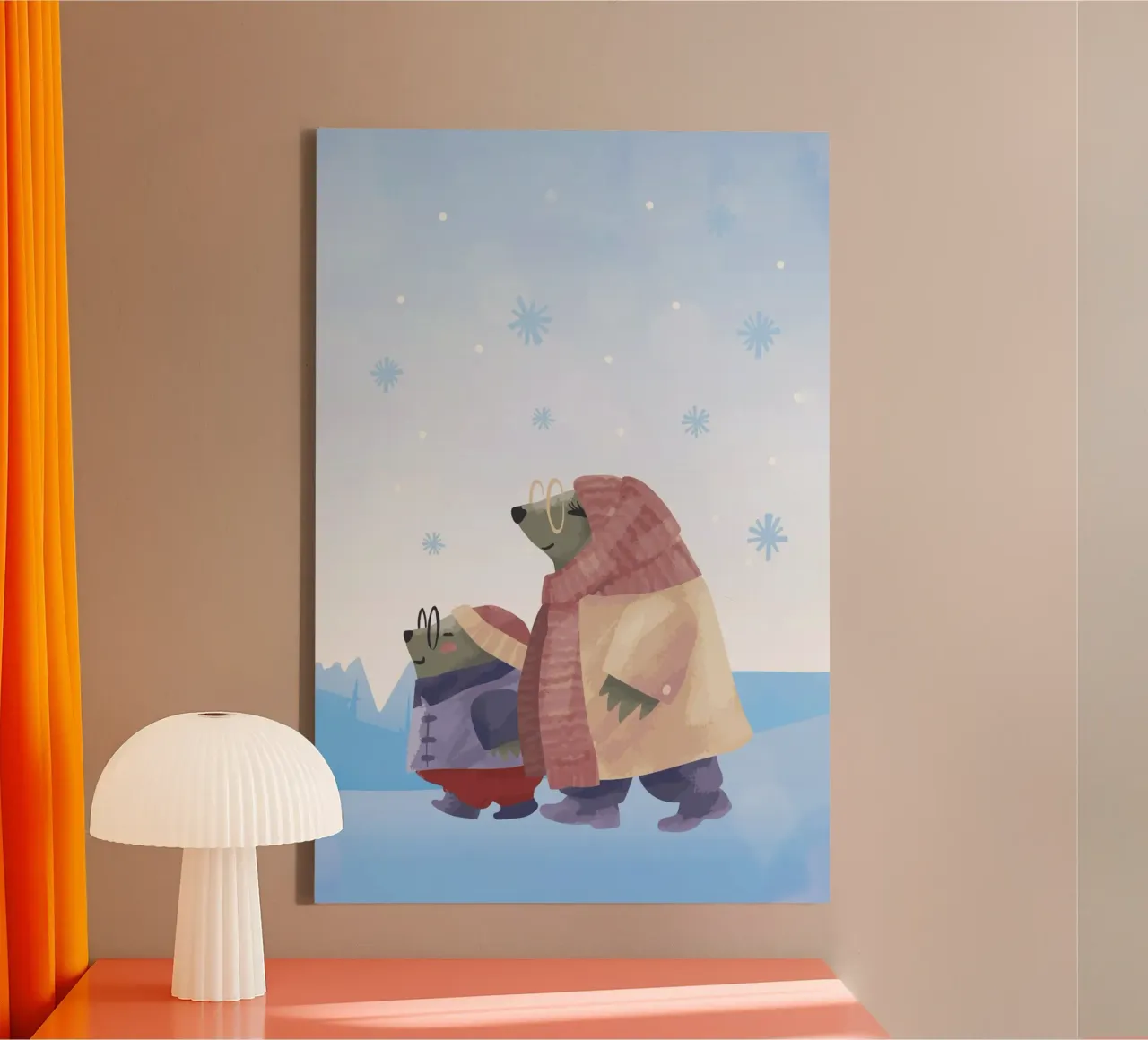 orsi invernali tela con Cornice a cassetta da 🎁 ARTVI-SHOP