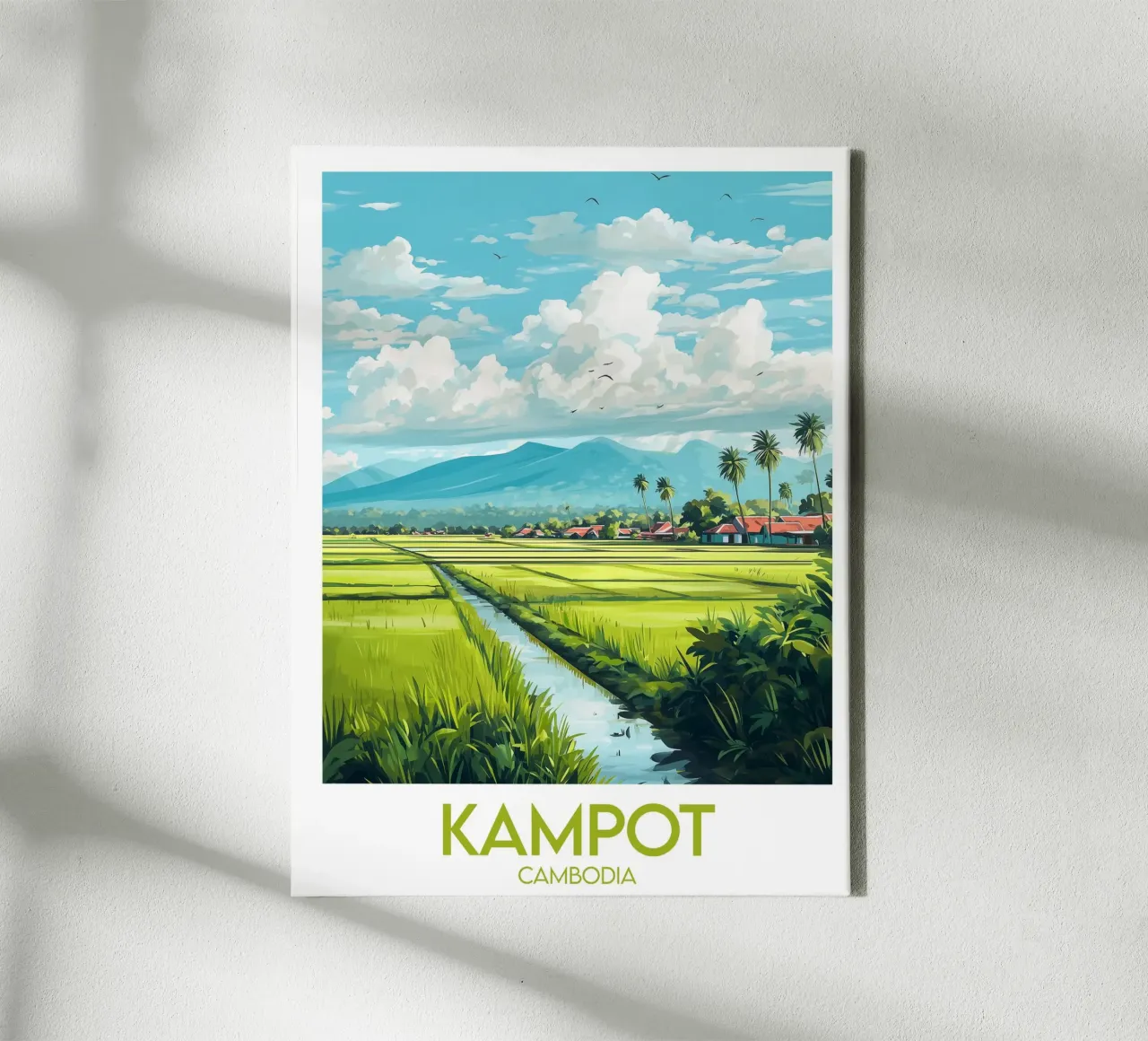 Affiche Kampot tela con Cornice a cassetta da Frame the World