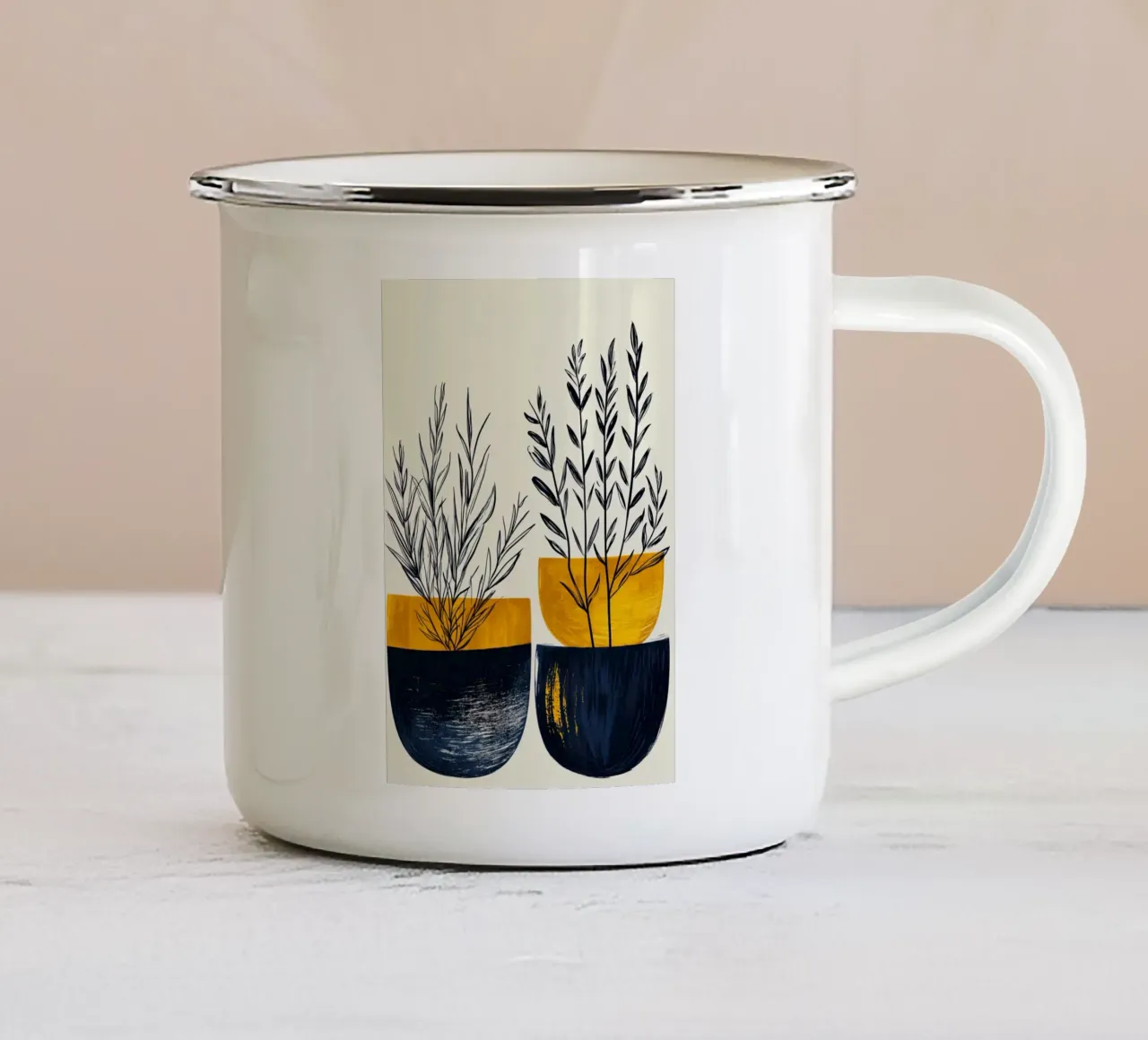 Piante in vaso tazza in smalto da Justyna Jaszke JBJart