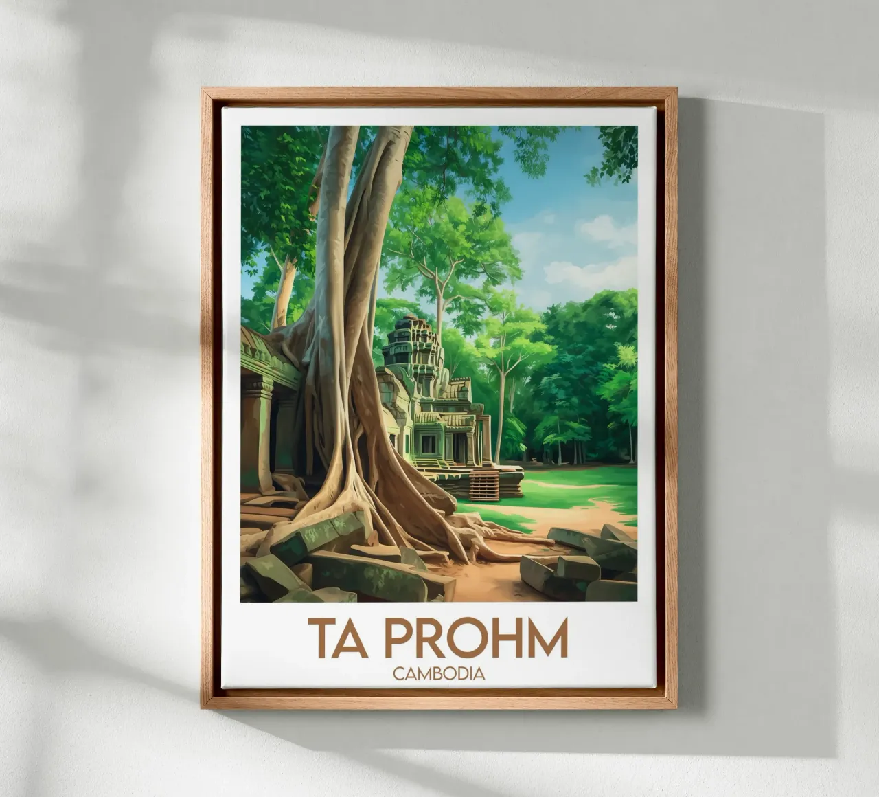 Ta Prohm canvas met Baklijst van Frame the World