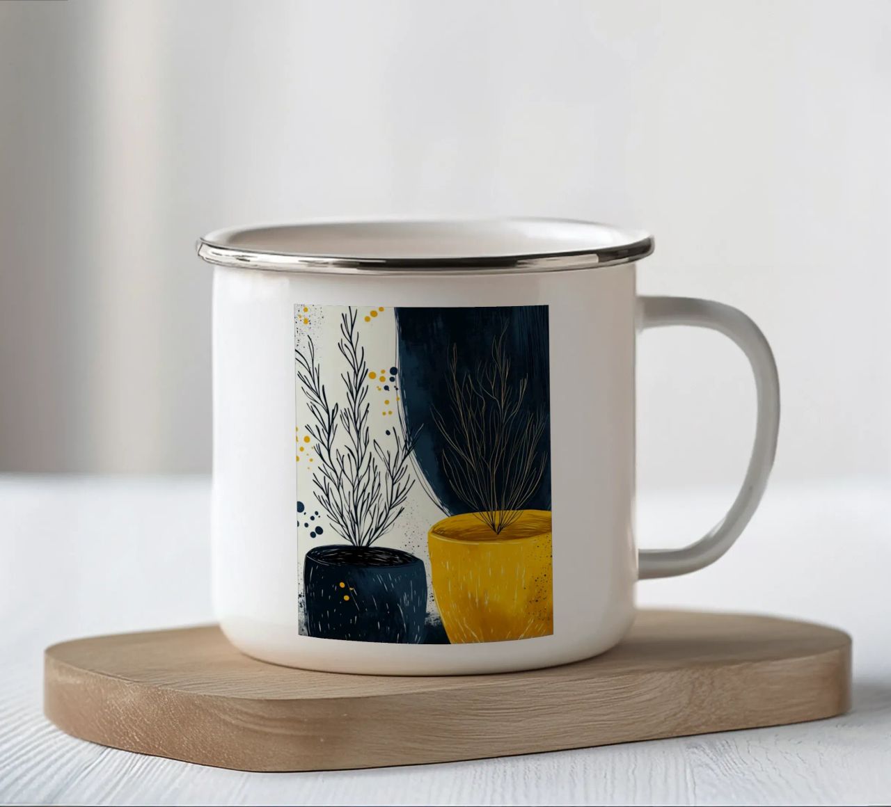 Piante in vaso tazza in smalto da Justyna Jaszke JBJart