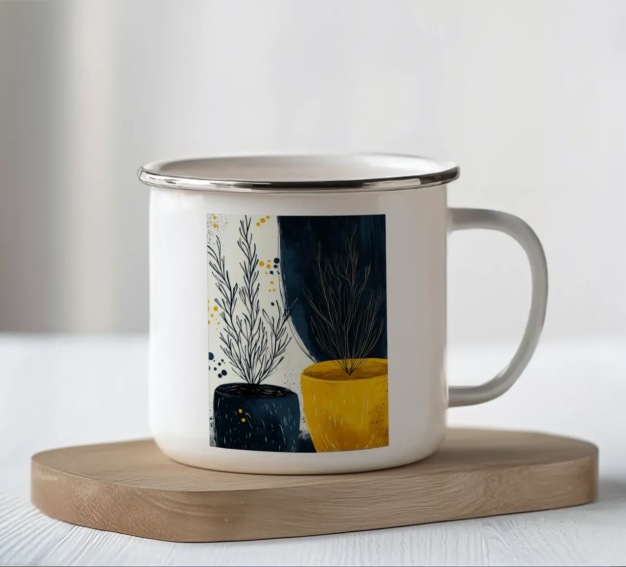 Piante in vaso tazza in smalto da Justyna Jaszke JBJart