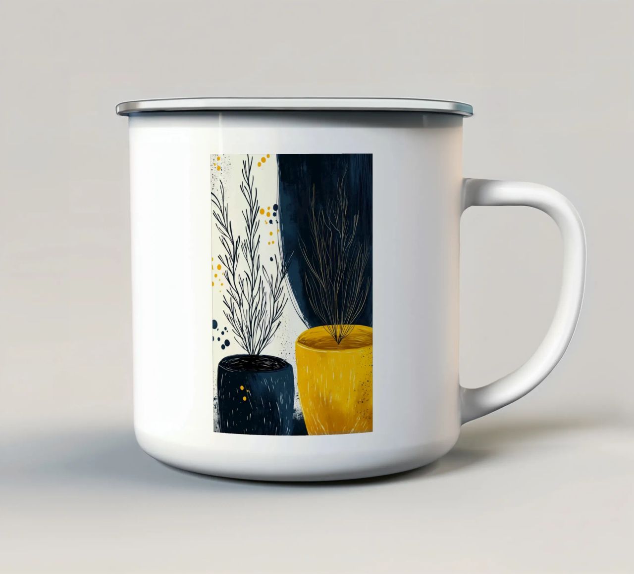 Piante in vaso tazza in smalto da Justyna Jaszke JBJart