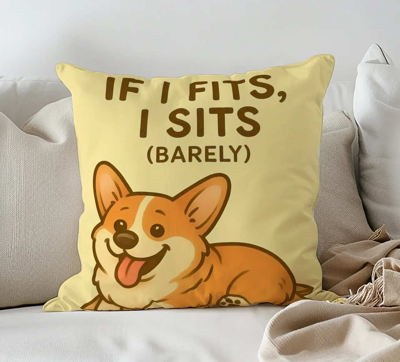 Meme divertente sui Corgi cuscino da Funny Humor Art