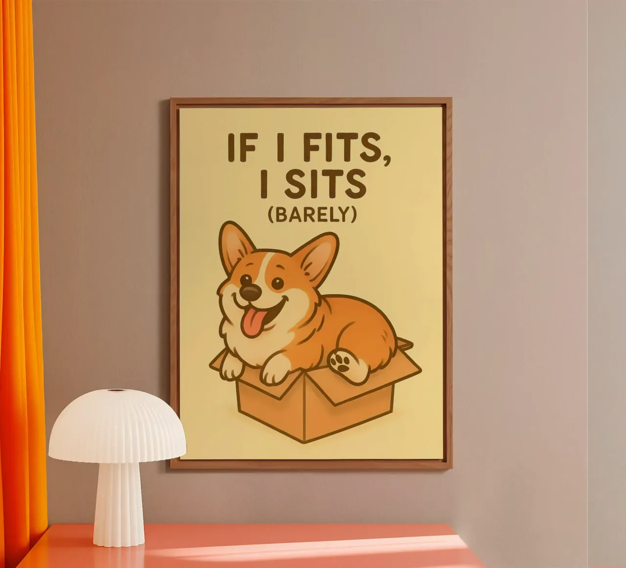 Meme divertente sui Corgi alluminio dibond da Funny Humor Art