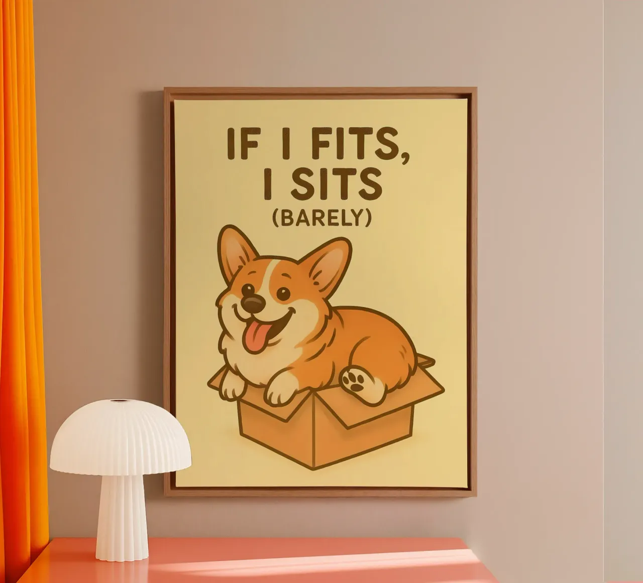 Grappige Corgi meme canvas met Baklijst van Funny Humor Art