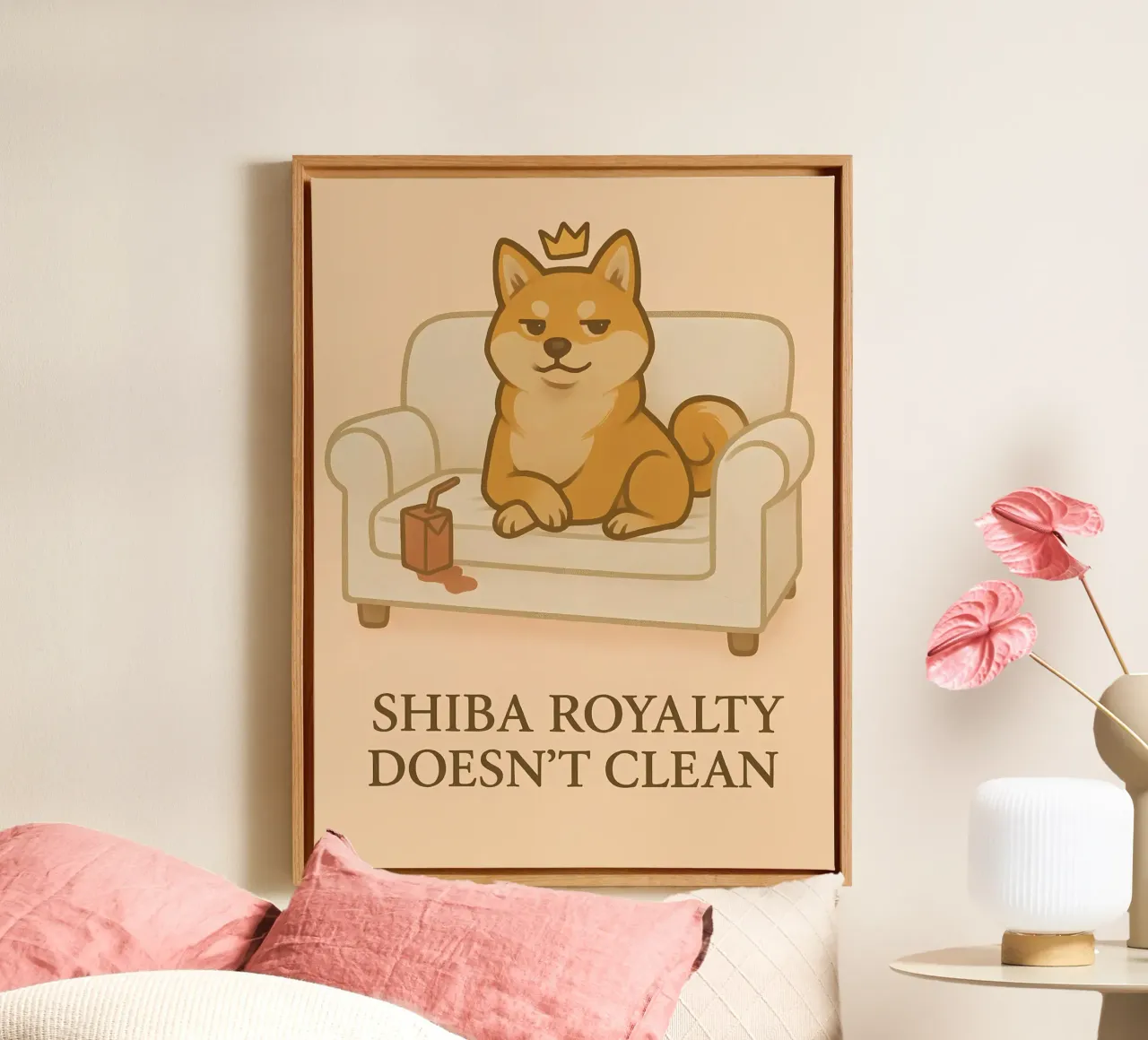 Grappige Shiba Inu meme canvas met Baklijst van Funny Humor Art