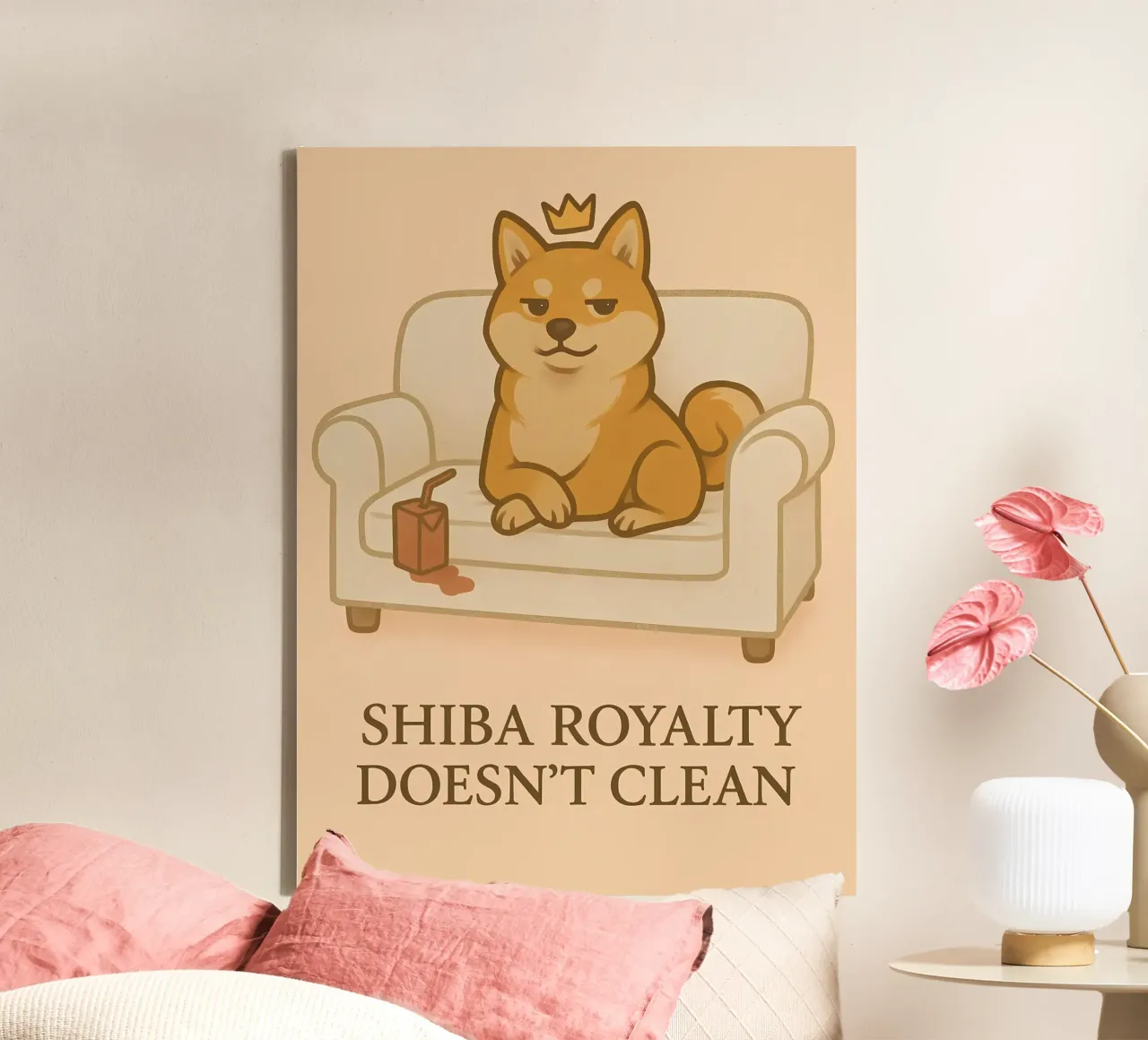 Grappige Shiba Inu meme canvas met Baklijst van Funny Humor Art
