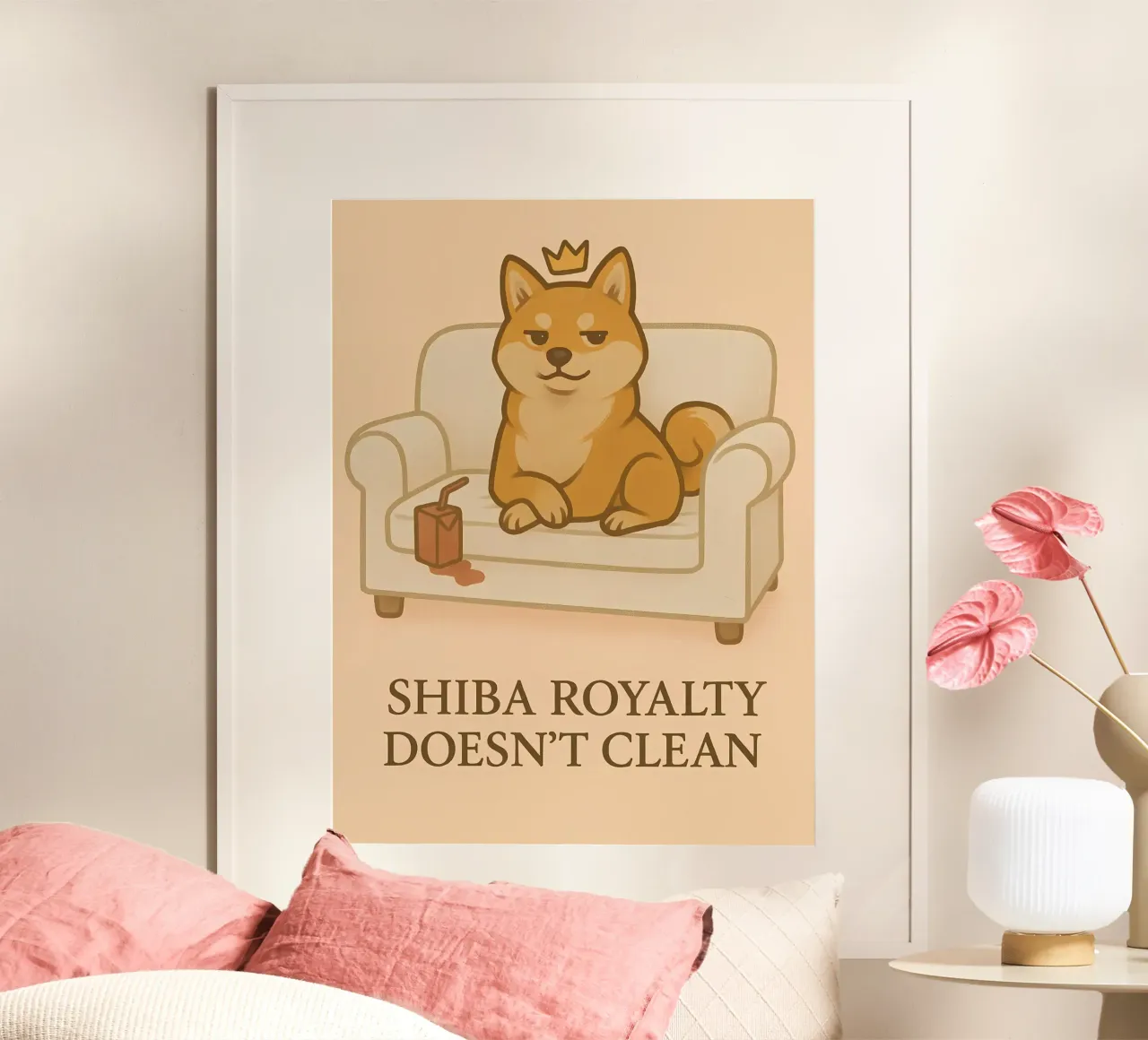 Divertente il meme dello Shiba Inu poster con telaio in alluminio da Funny Humor Art