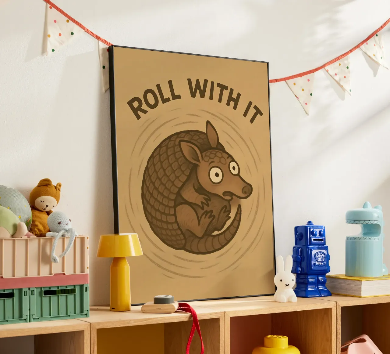 Meme divertente sull'armadillo alluminio dibond da Funny Humor Art