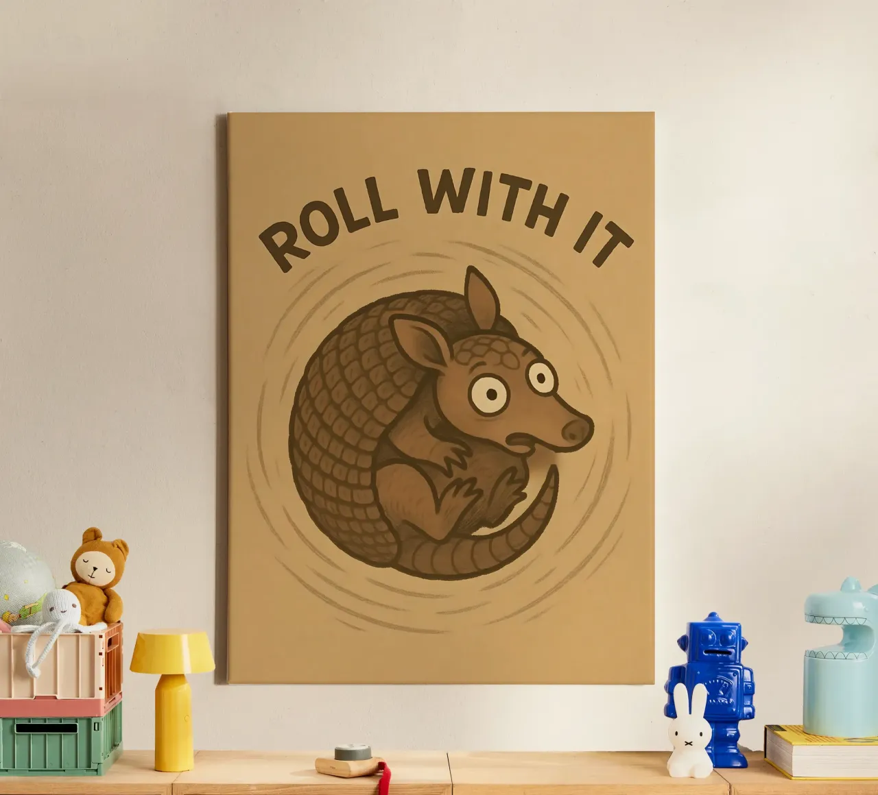 Funny Armadillo Meme canvas by Funny Humor Art