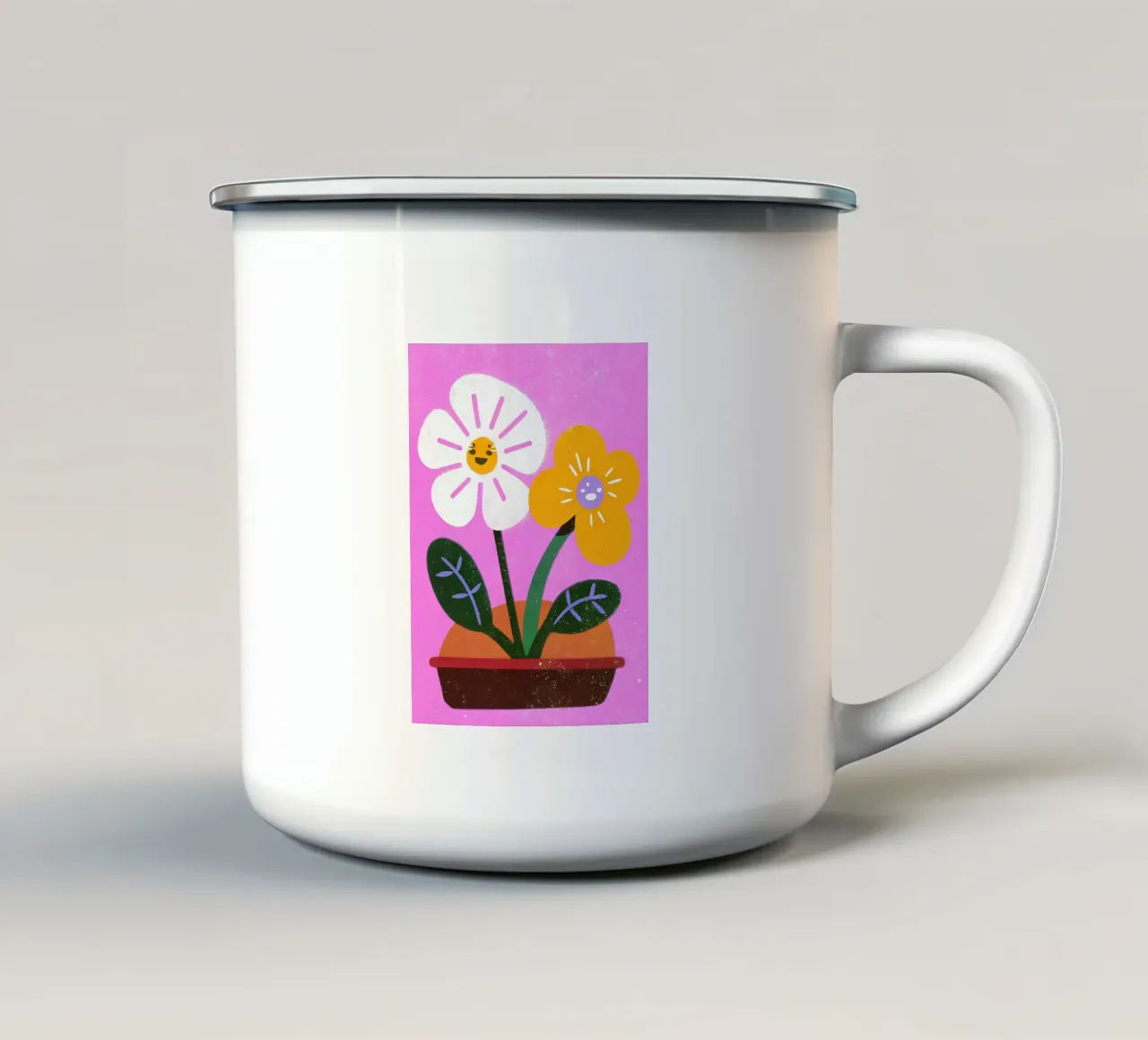 Fiori retrò pop tazza in smalto da THE LATEST SHOP