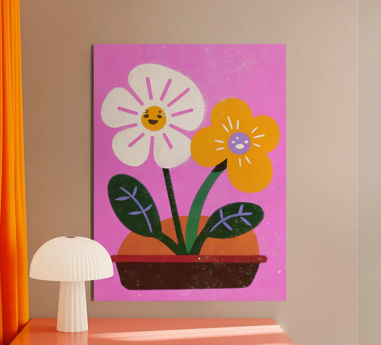 Fiori retrò pop alluminio dibond da THE LATEST SHOP