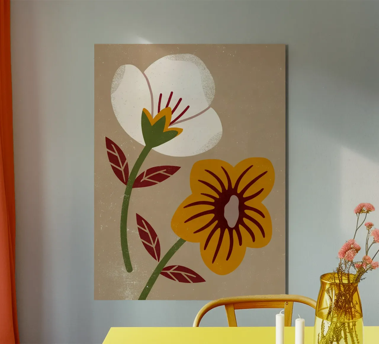 Fiori retrò pop alluminio dibond da THE LATEST SHOP