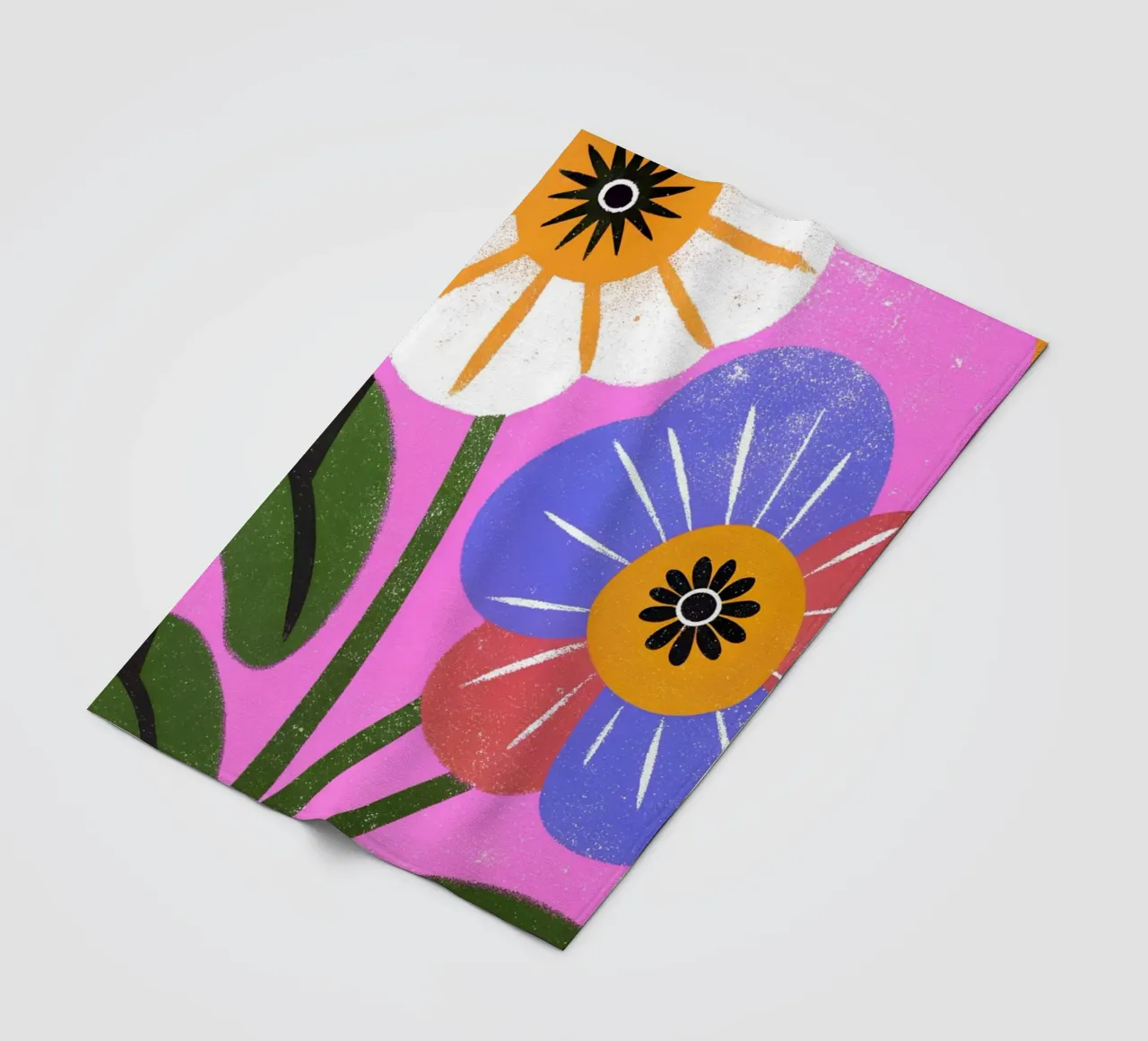 Fiori retrò pop coperta in pile da THE LATEST SHOP