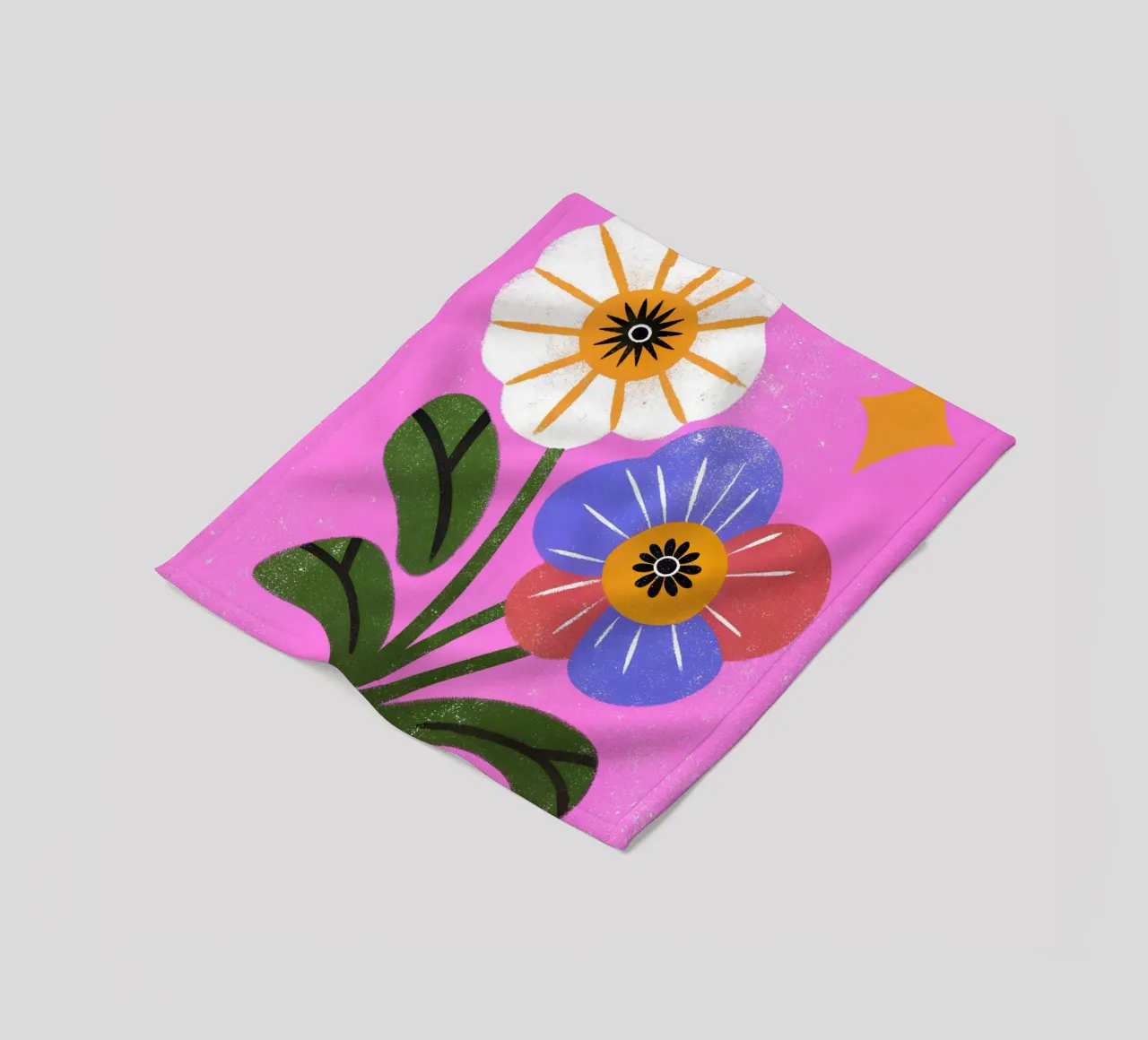 Fiori retrò pop coperta in pile da THE LATEST SHOP