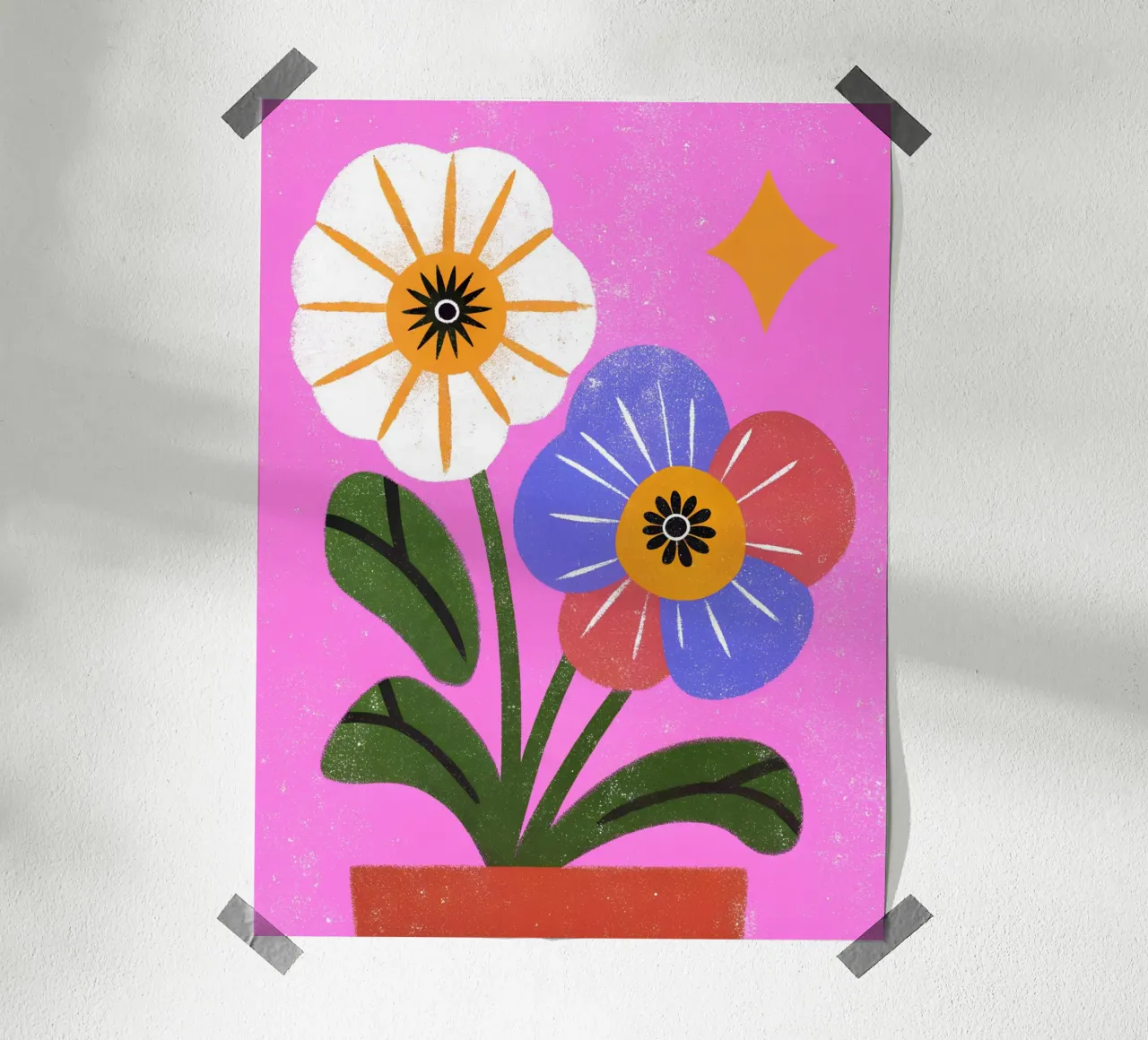 Fiori retrò pop carta hahnemühle da THE LATEST SHOP