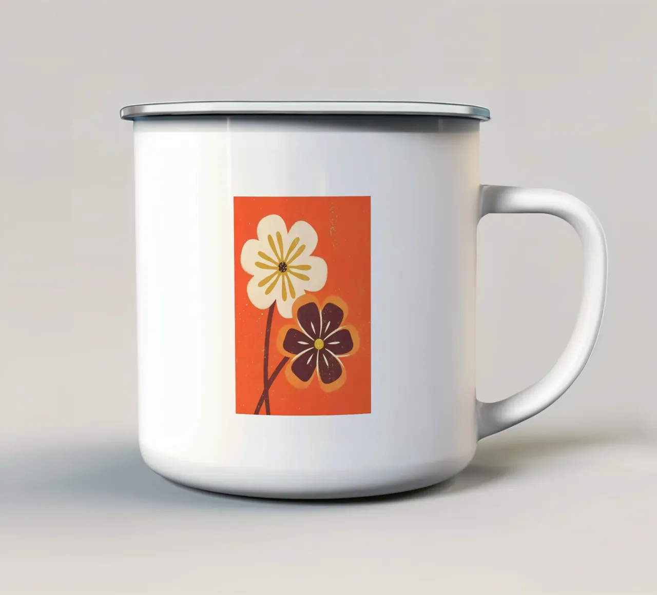 Fiori retrò pop tazza in smalto da THE LATEST SHOP