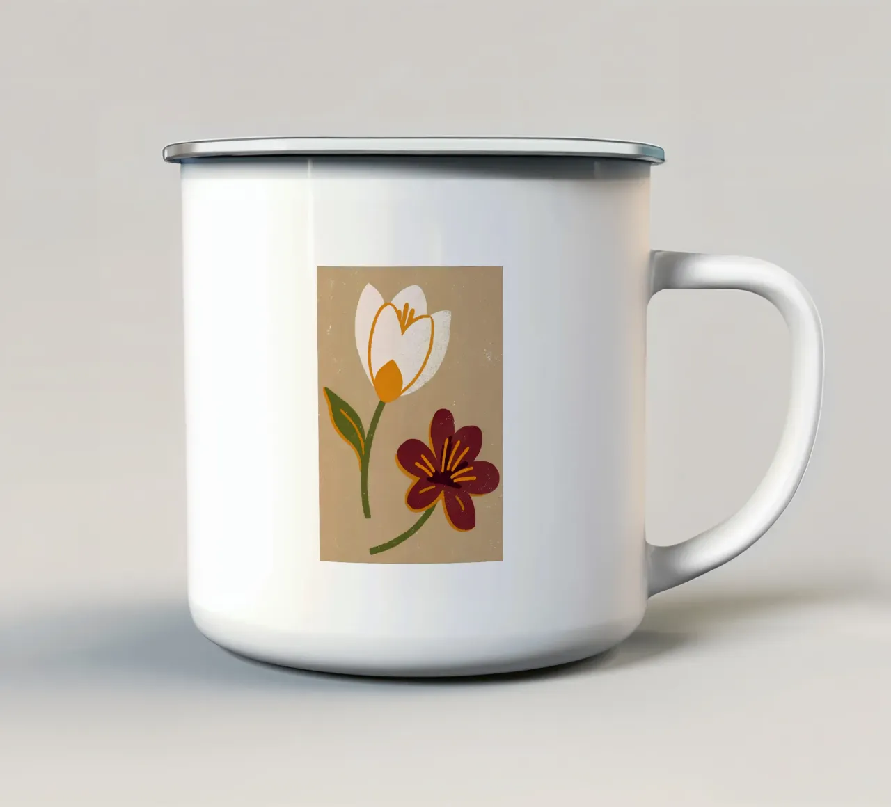 Fiori retrò pop tazza in smalto da THE LATEST SHOP