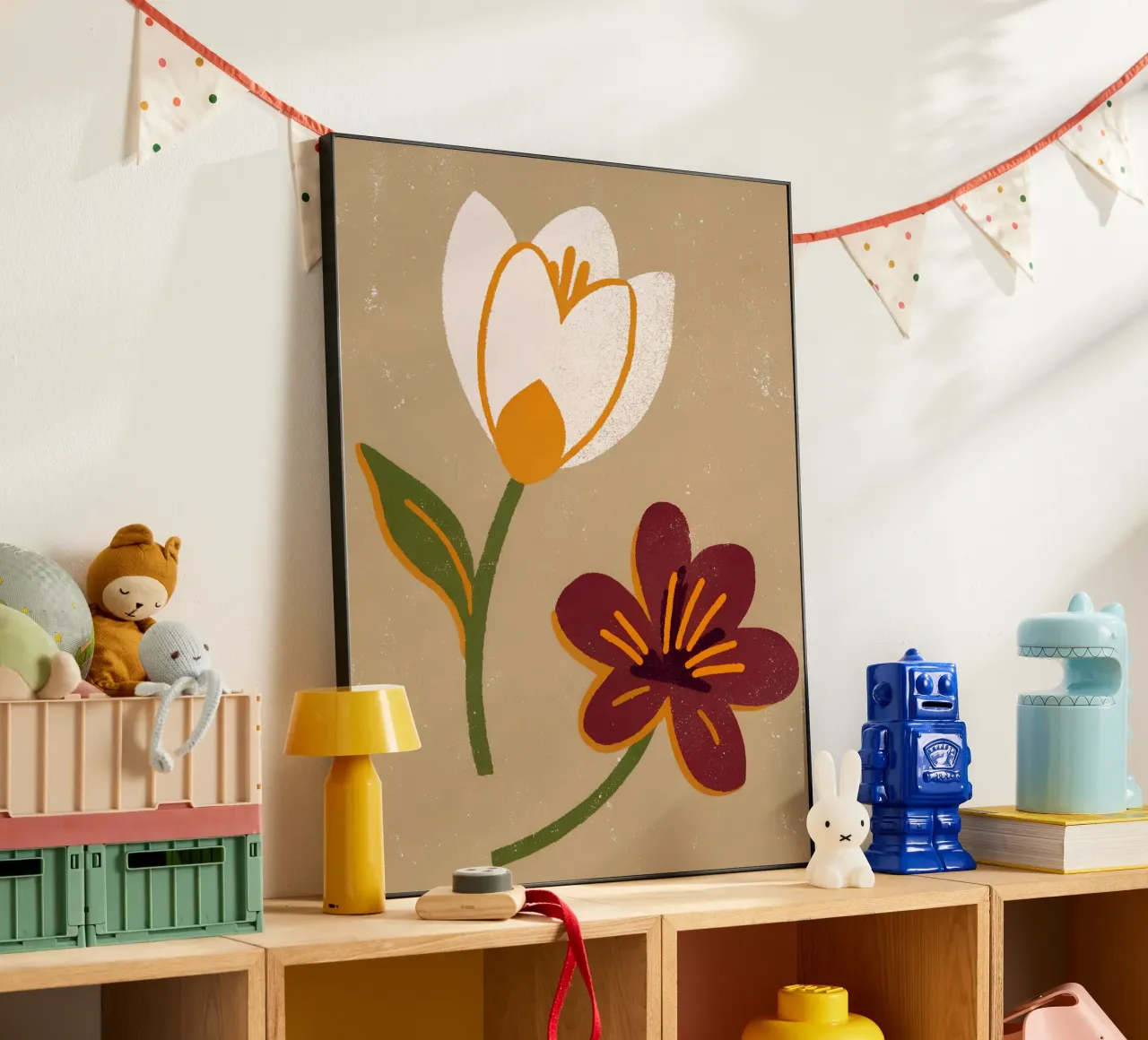Fiori retrò pop alluminio dibond da THE LATEST SHOP