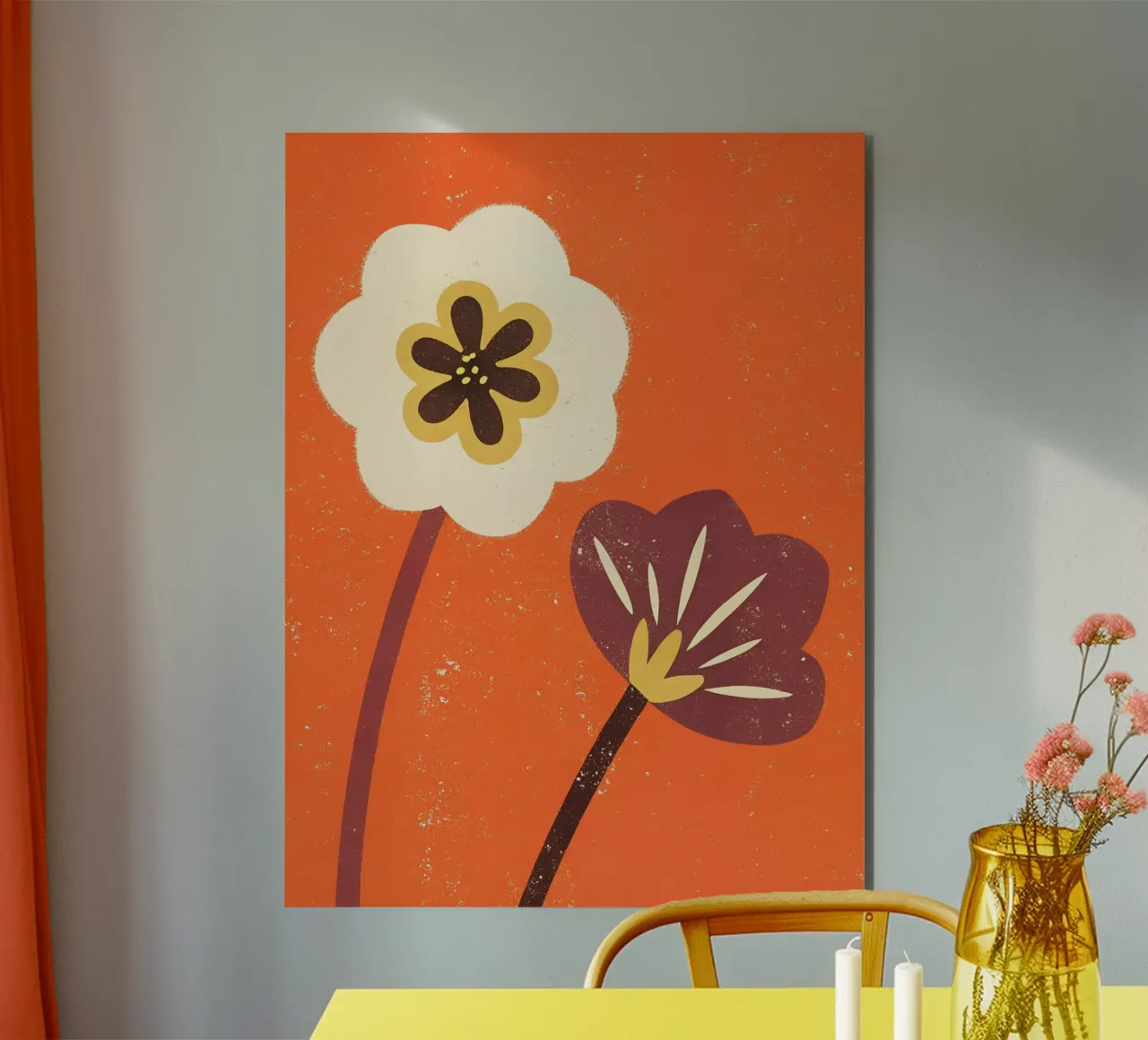 Fiori retrò pop alluminio dibond da THE LATEST SHOP
