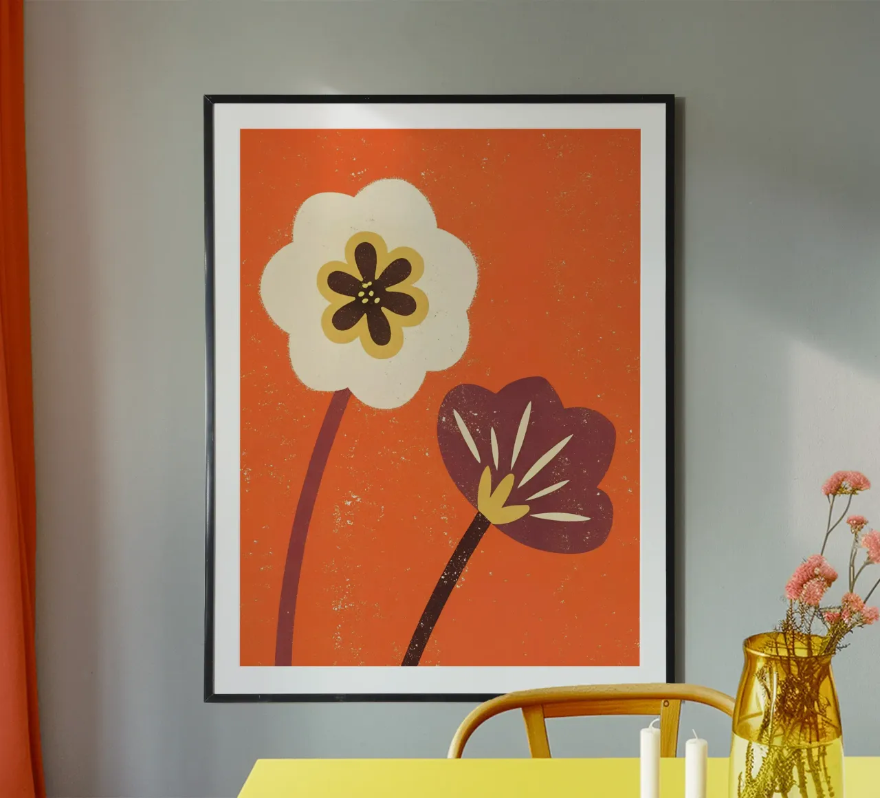 Fiori retrò pop carta hahnemühle da THE LATEST SHOP