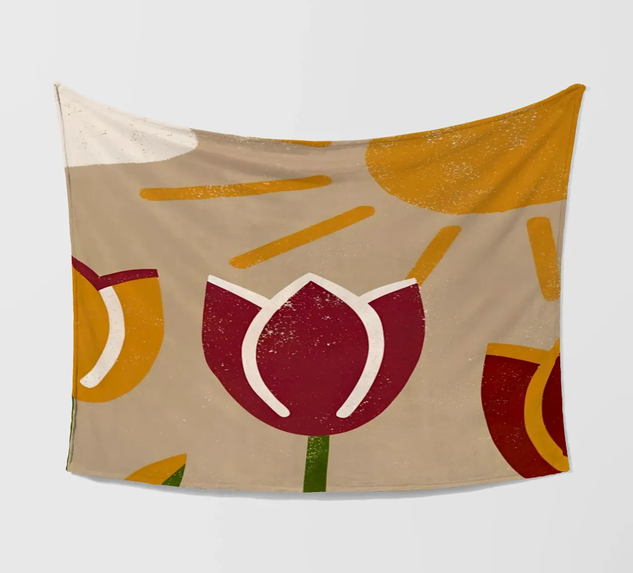 Fiori e sole Retro Pop coperta in pile da THE LATEST SHOP