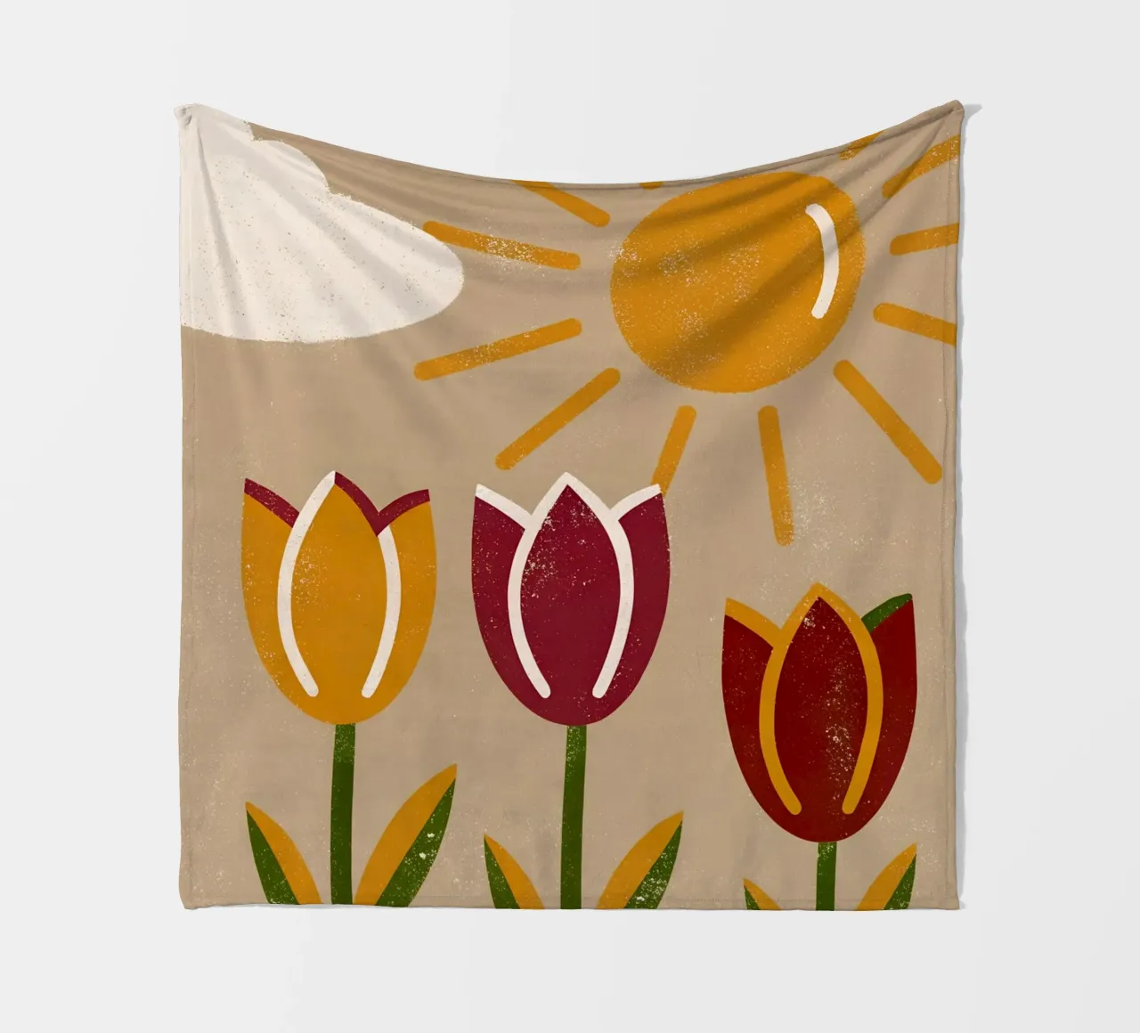 Fiori e sole Retro Pop coperta in pile da THE LATEST SHOP