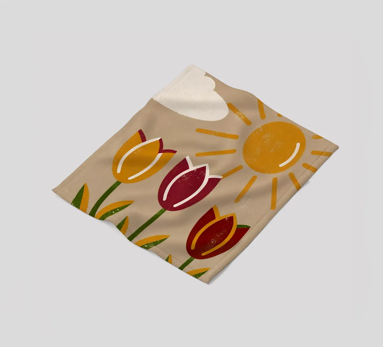 Fiori e sole Retro Pop coperta in pile da THE LATEST SHOP