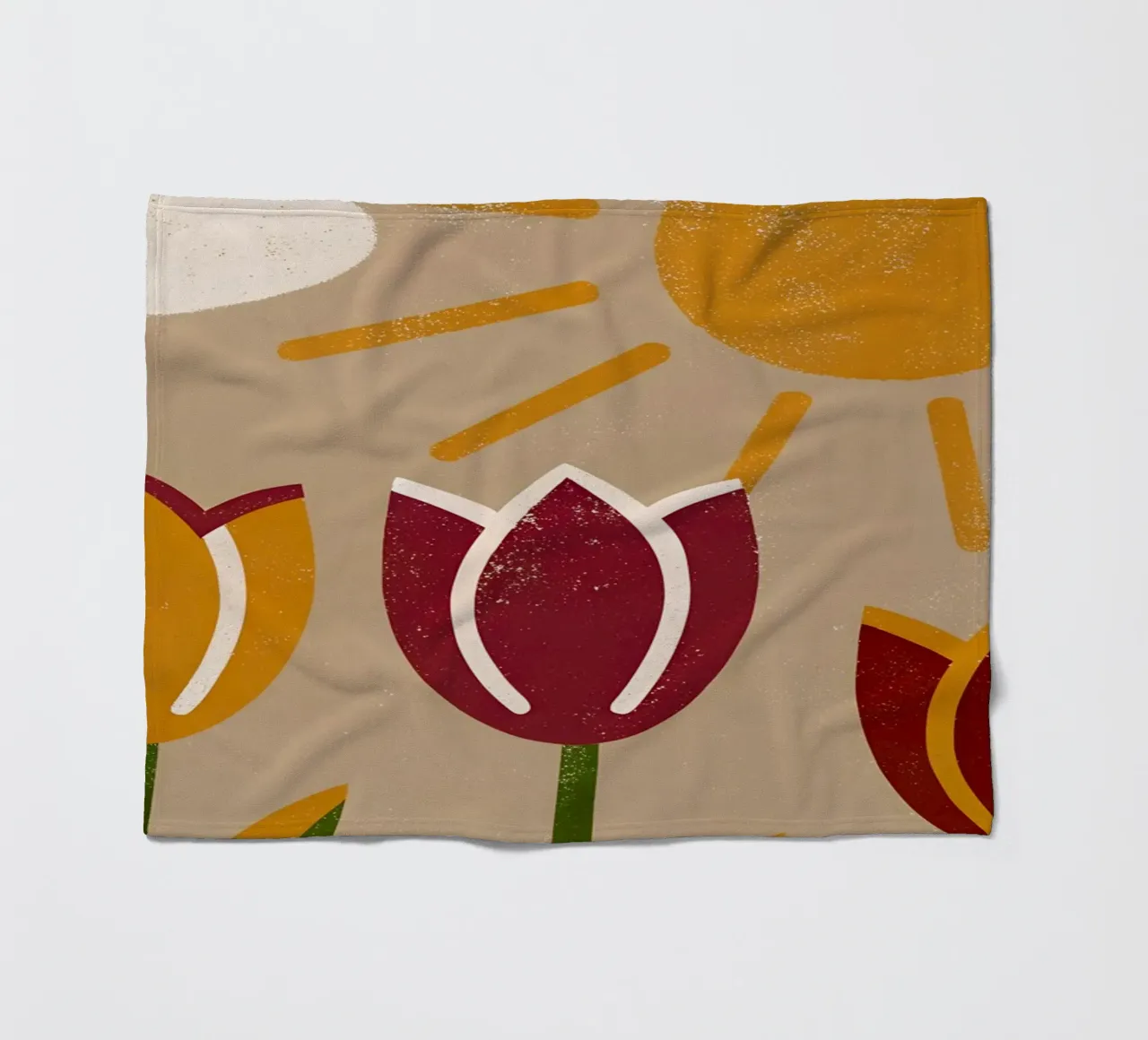 Fiori e sole Retro Pop coperta in pile da THE LATEST SHOP