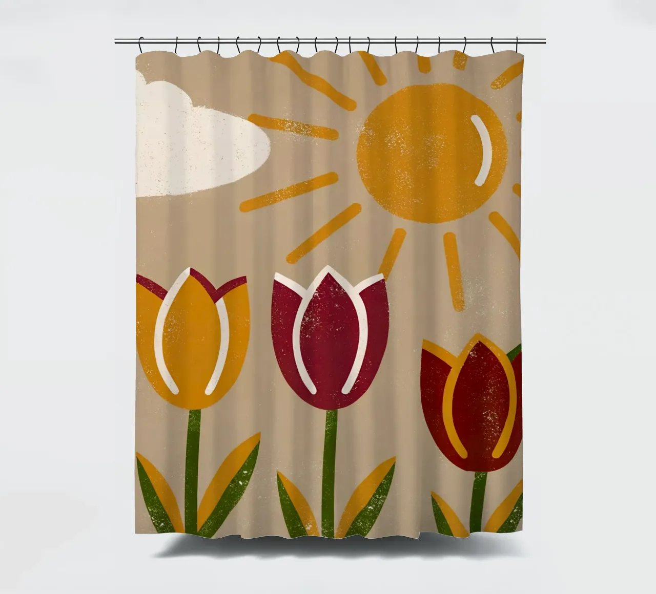 Fiori e sole Retro Pop tenda da doccia da THE LATEST SHOP