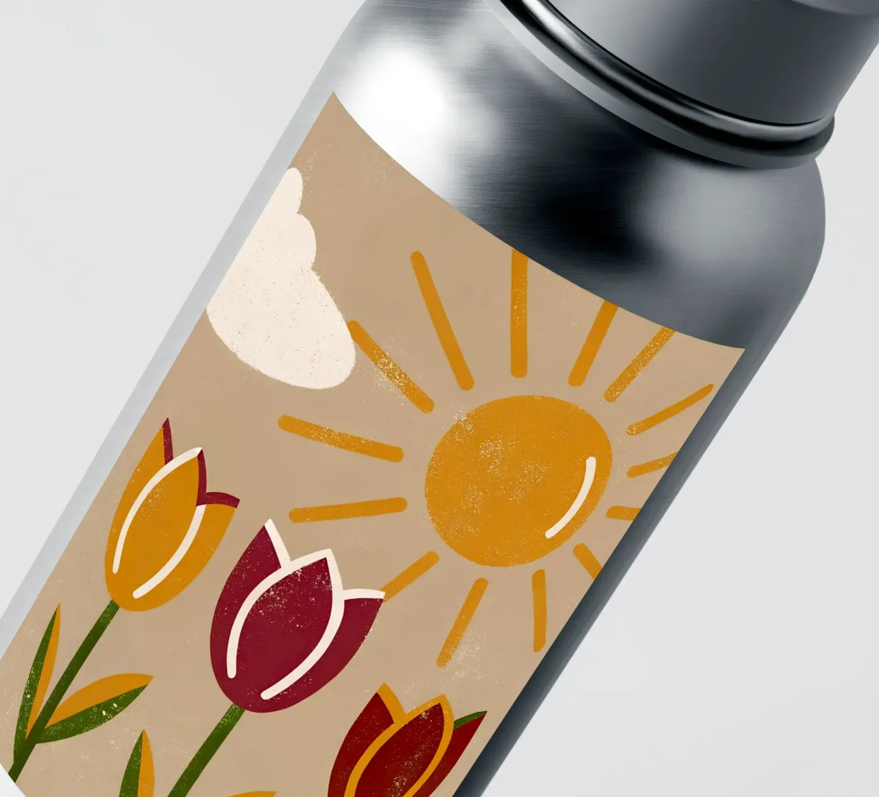 Flores y sol Retro Pop pegatina de THE LATEST SHOP
