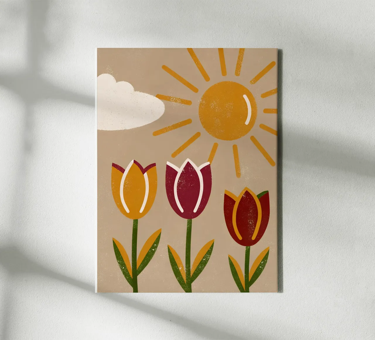Fiori e sole Retro Pop tela con Cornice a cassetta da THE LATEST SHOP