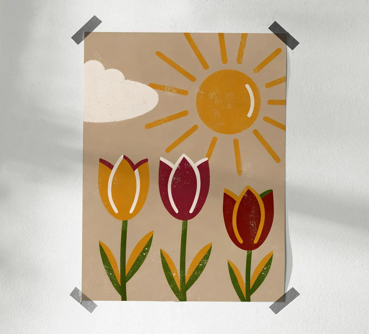 Fiori e sole Retro Pop carta hahnemühle da THE LATEST SHOP