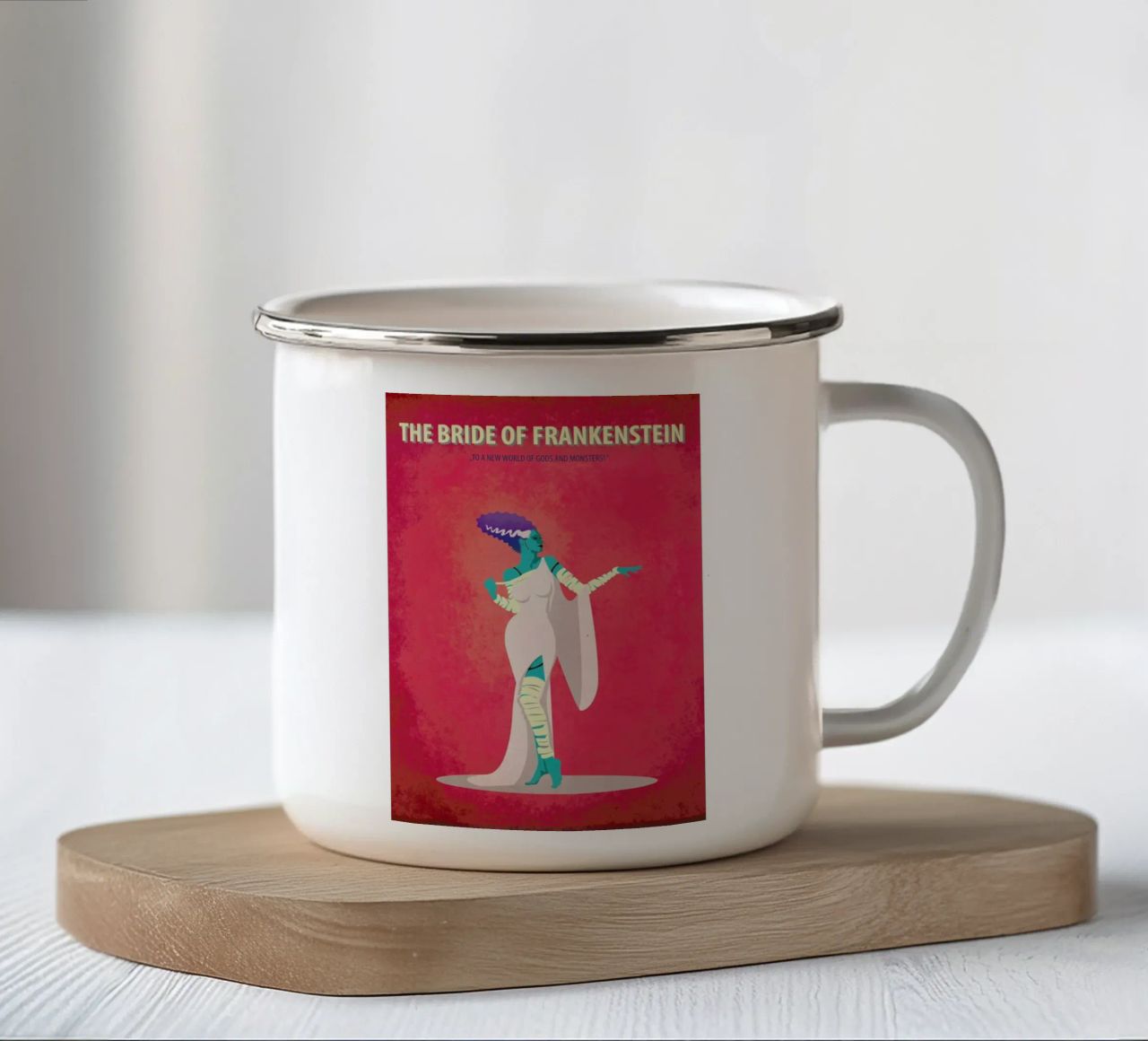 The Bride of Frankenstein tazza in smalto da Fräulein Fisher