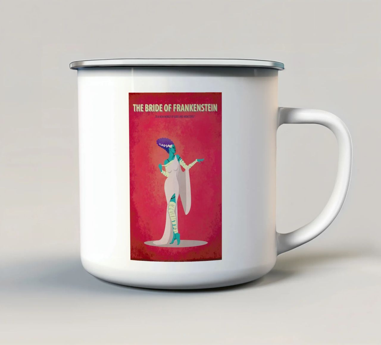 The Bride of Frankenstein tazza in smalto da Fräulein Fisher