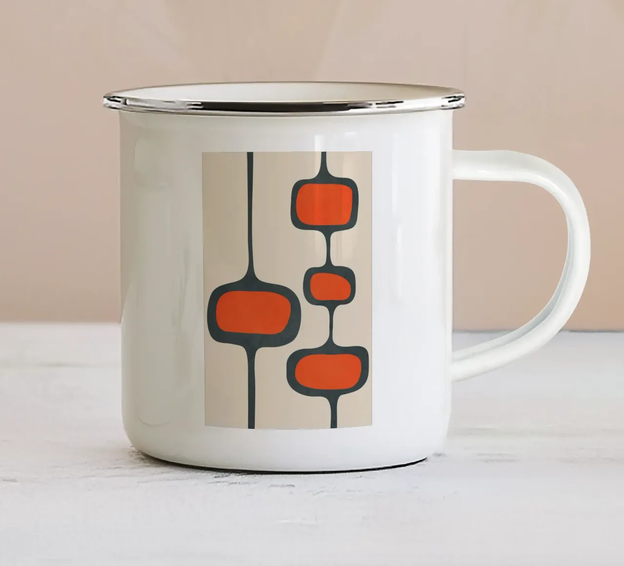 Mid-Century Modern Abstract Art 2 tazza in smalto da cityart