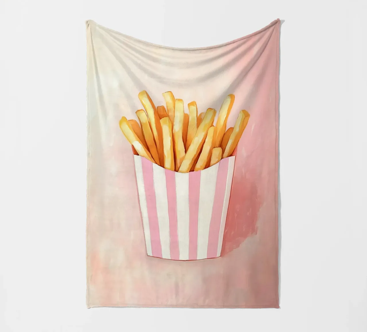 Frische Retro Pommes, Pastel Fleecedecke von Carinaprint