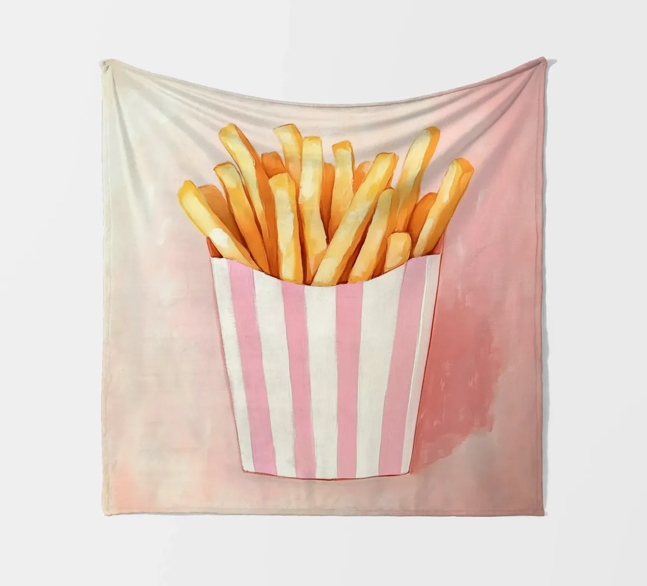Frische Retro Pommes, Pastel Fleecedecke von Carinaprint