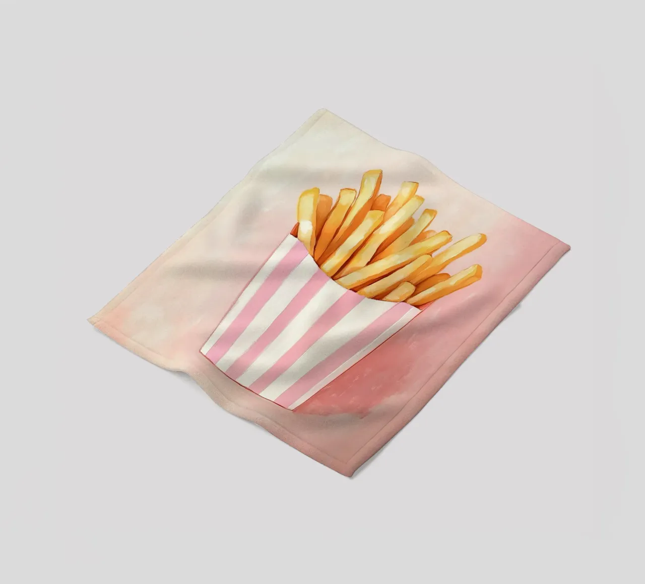 Frische Retro Pommes, Pastel Fleecedecke von Carinaprint