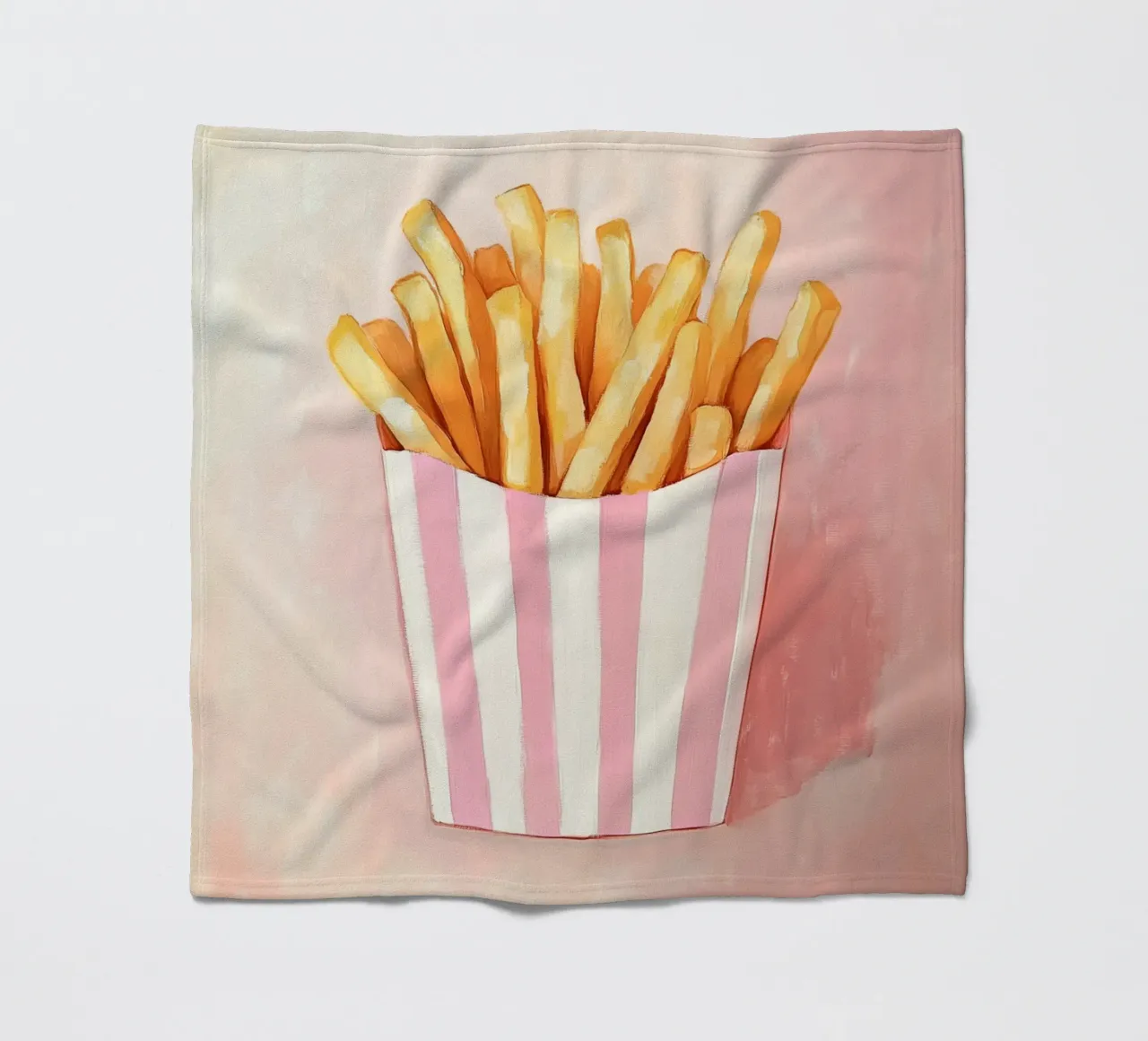 Frische Retro Pommes, Pastel Fleecedecke von Carinaprint