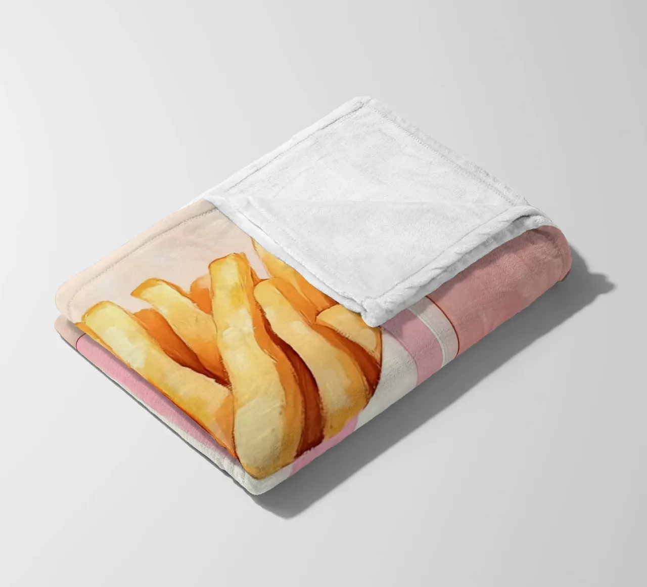 Frische Retro Pommes, Pastel Fleecedecke von Carinaprint