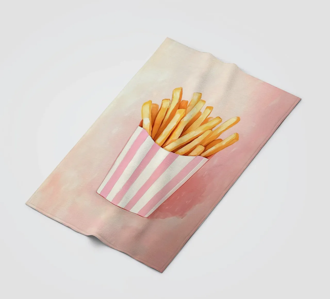 Frische Retro Pommes, Pastel Fleecedecke von Carinaprint